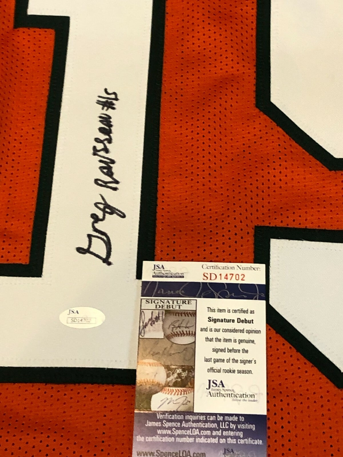 Miami Hurricanes Greg Rousseau Autographed Signed Jersey Jsa  Coa