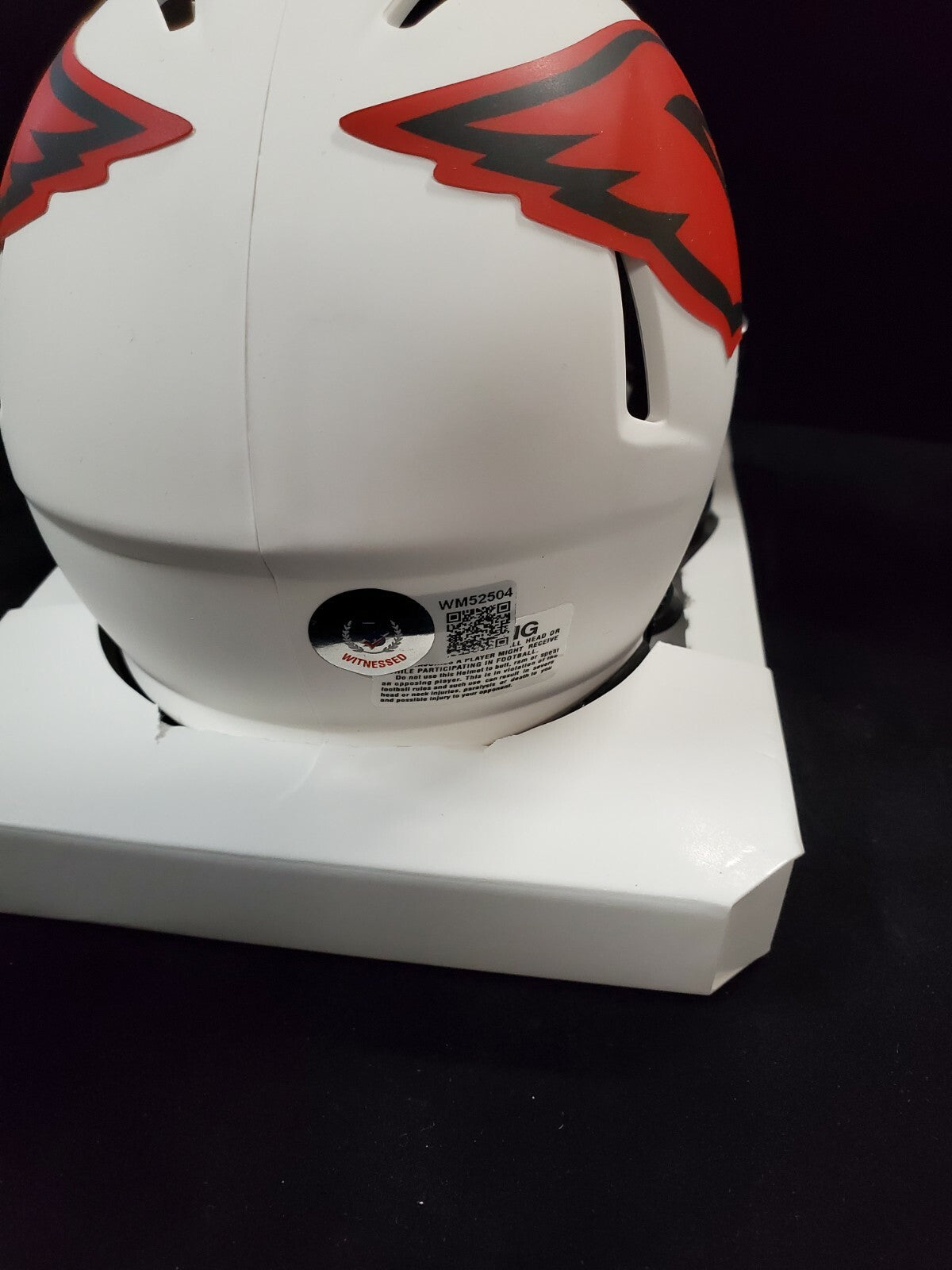 Arizona Cardinals Zaven Collins Autographed Lunar Mini Helmet Beckett Holo