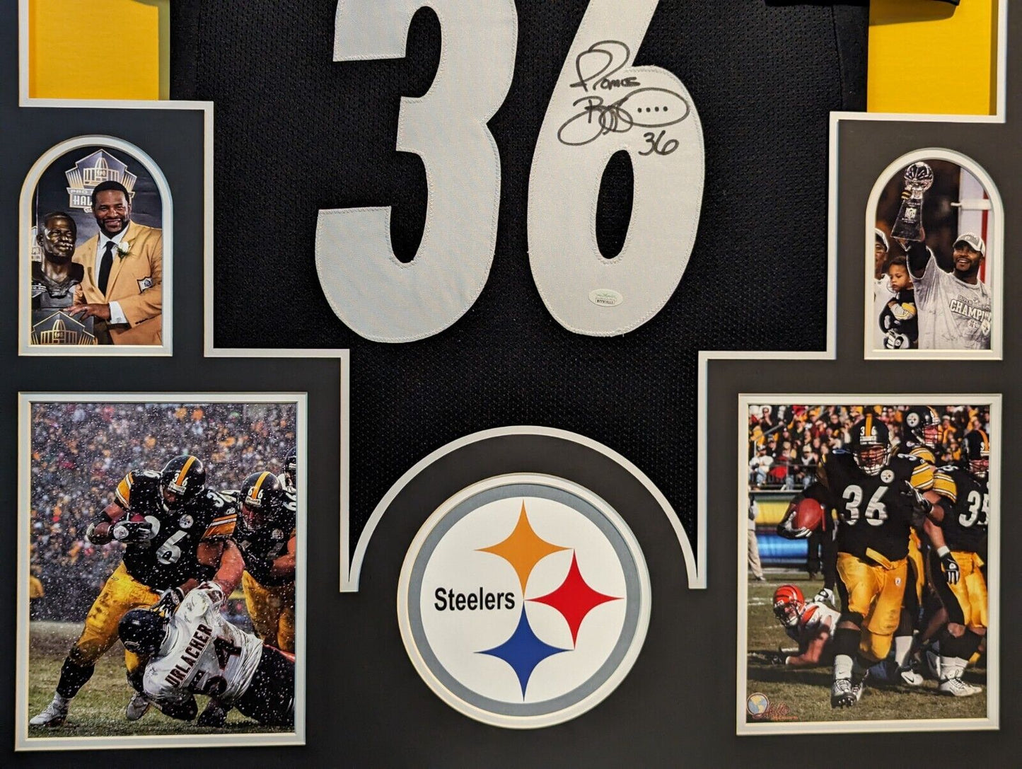 Framed Pittsburgh Steelers Jerome Bettis Autographed Signed Jersey Jsa Coa