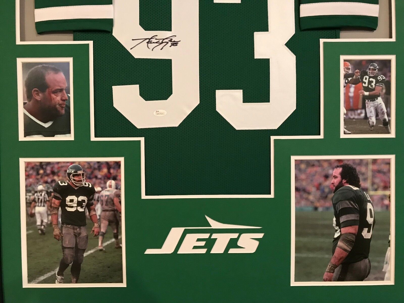 MVP Authentics Framed Marty Lyons Autographed Signed New York Jets Jersey Jsa Coa 450 sports jersey framing , jersey framing
