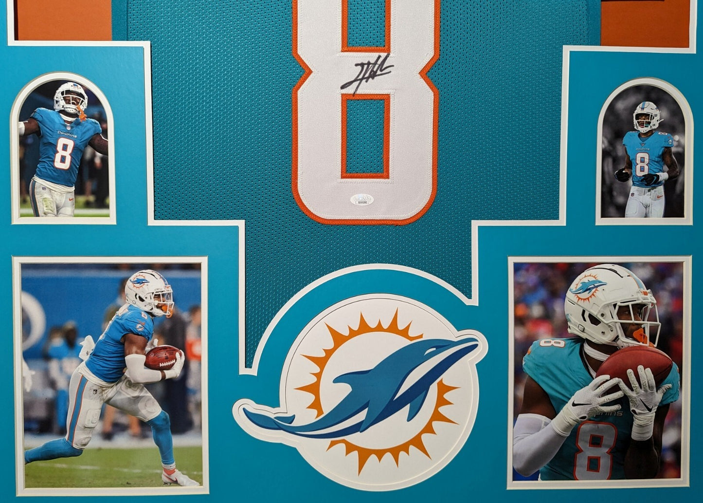 Framed Miami Dolphins Jevon Holland Autographed Signed Jersey Jsa Coa