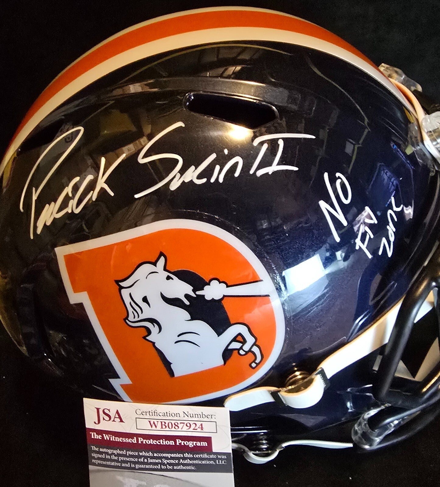 Denver Broncos Pat Surtain Ii Signed Insc Retro Replica Full Size Helmet Jsa