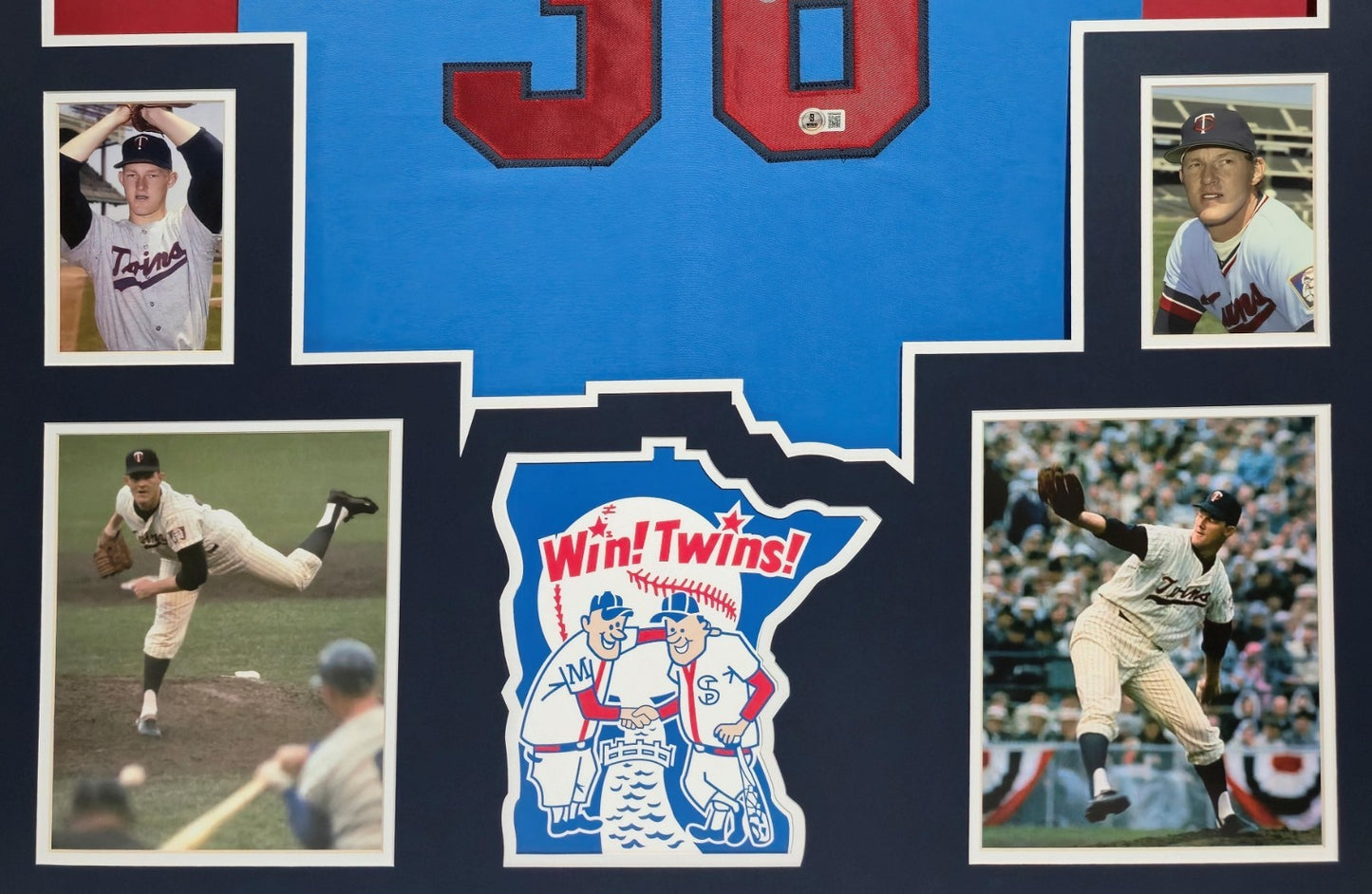 Custom Framed Minnesota Twins Jim Kaat Autographed Signed Jersey Beckett Holo