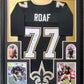 Framed Willie Roaf Autographed Inscribed New Orleans Saints Jersey Jsa Coa