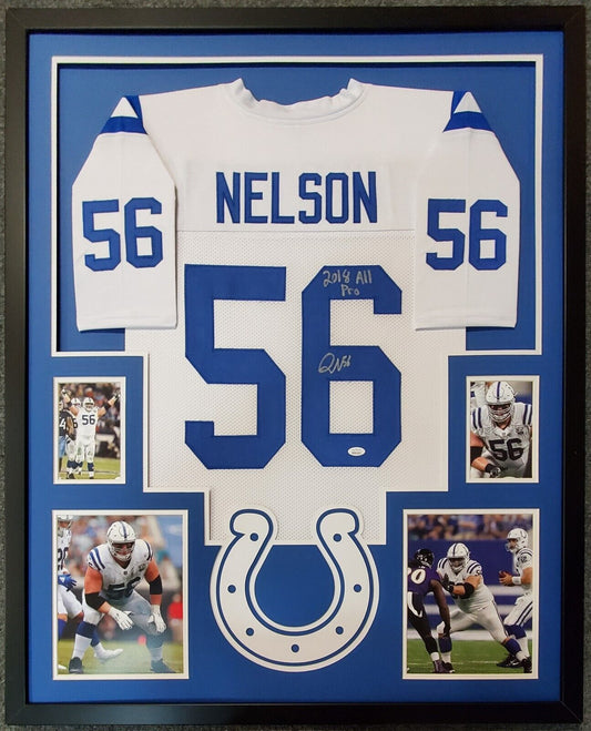 MVP Authentics Framed Indianapolis Colts Quenton Nelson Signed Inscribed Jersey Jsa Coa 495 sports jersey framing , jersey framing