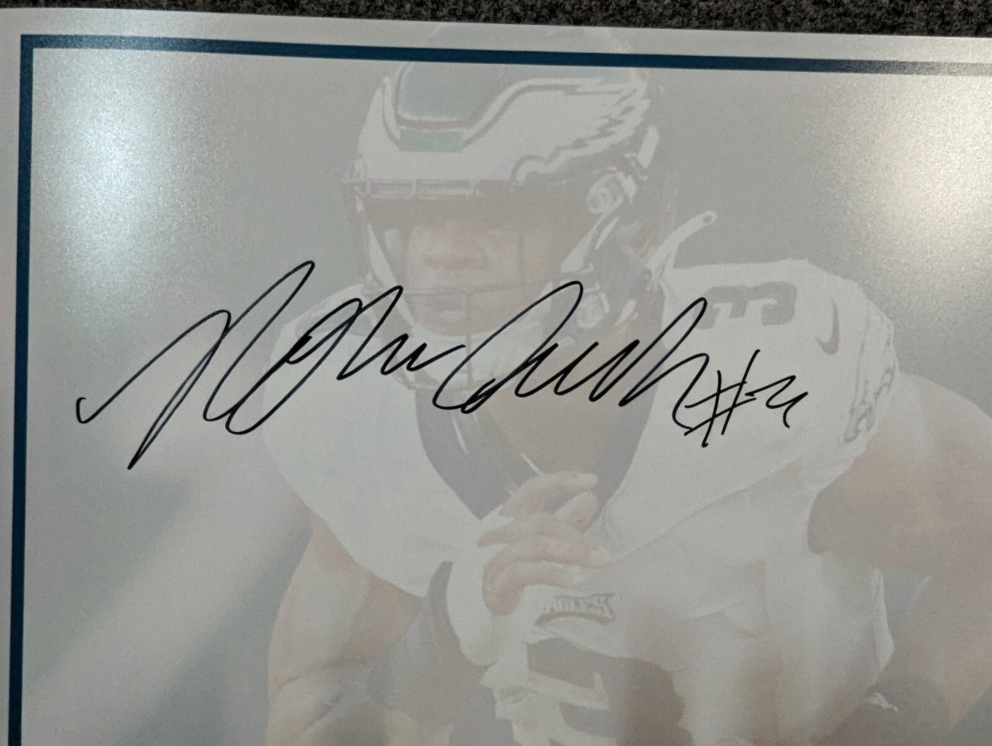 Philadelphia Eagles Nolan Smith Jr Autographed Signed 36X12 Panoramic Beckett