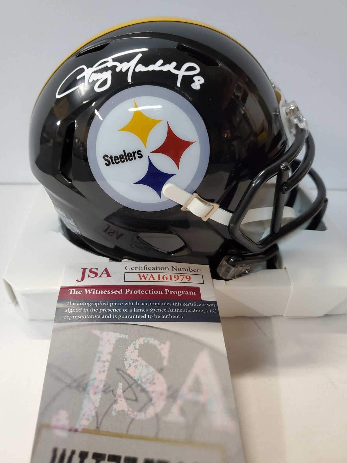Pittsburgh Steelers Tommy Maddox Autographed Signed Speed Mini Helmet Jsa Coa