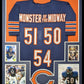 Framed Chicago Bears 3X Signed Singletary Urlacher Butkus Jersey Dual Coa