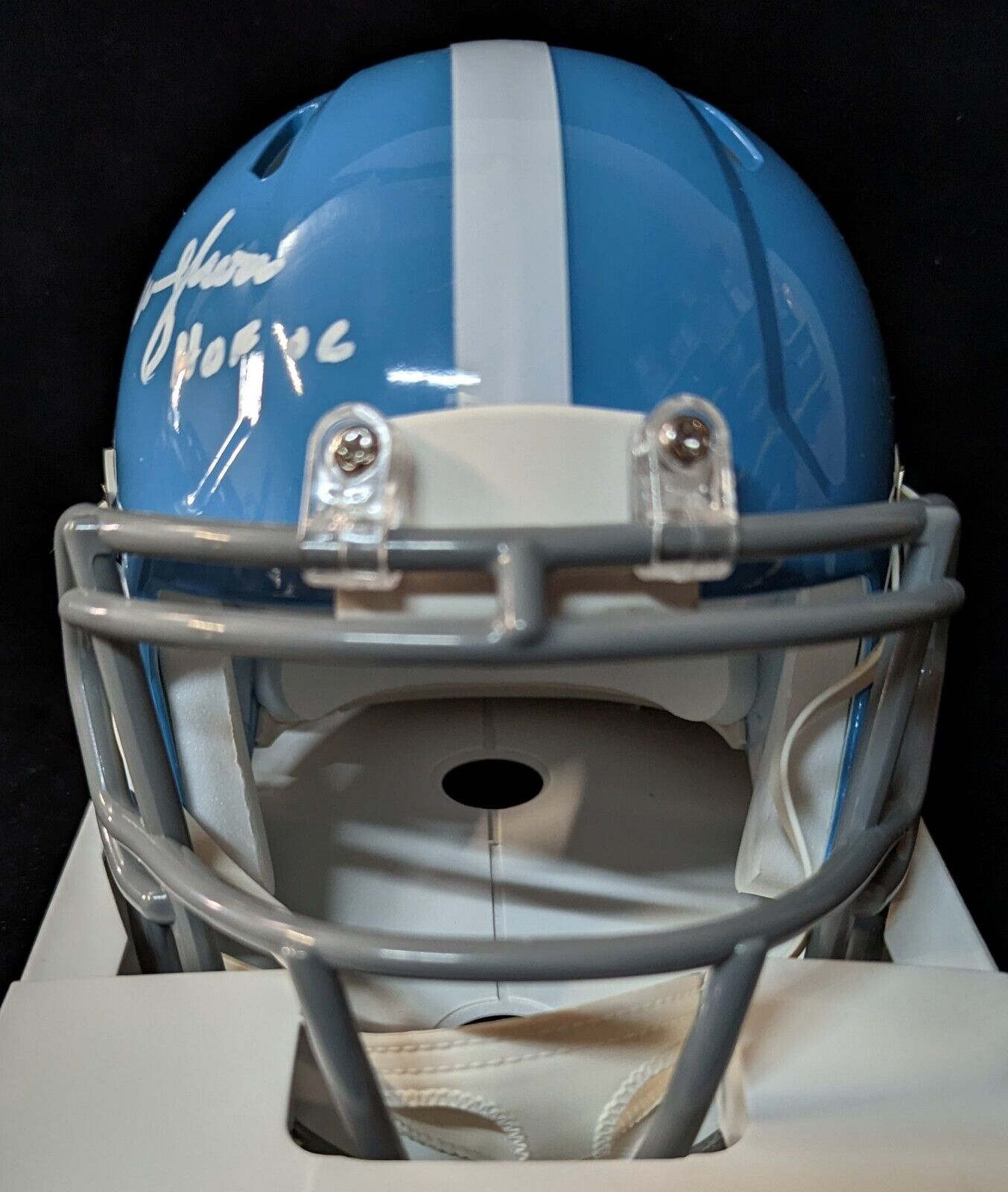 Warren Moon Autographed Houston Oilers Blue Mini Helmet HOF 06 In Black  MCS Holo Stock #185806 - Mill Creek Sports