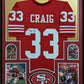 MVP Authentics Framed San Francisco 49Ers Roger Craig Autographed Signed Jersey Psa Coa 540 sports jersey framing , jersey framing
