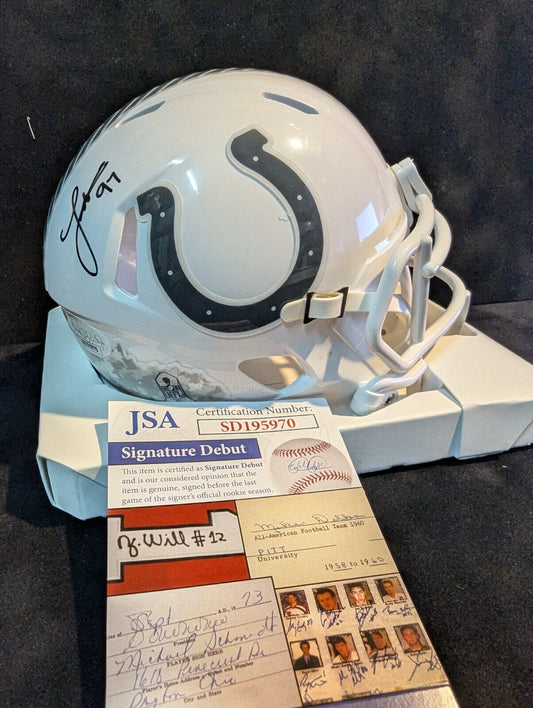 Indianapolis Colts Laiatu Latu Autographed Signed Salute Mini Helmet Jsa Coa
