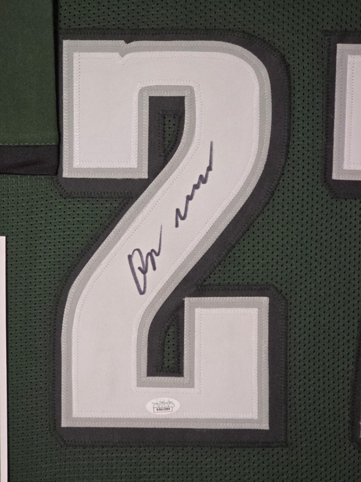 Framed Philadelphia Eagles Quinyon Mitchell Autographed Signed Jersey Jsa Coa