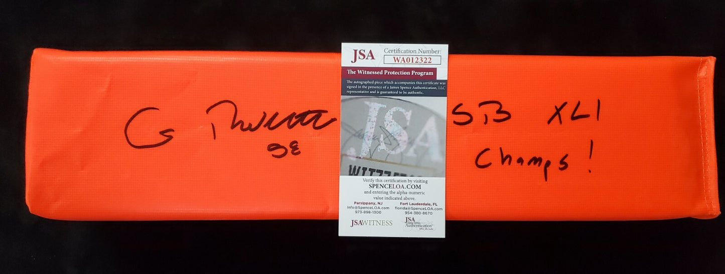 Indianapolis Colts Gary Brackett Autographed Signed Inscribed Pylon Jsa Coa