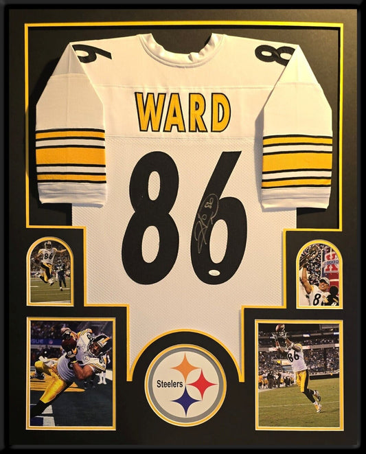 Framed Pittsburgh Steelers Hines Ward Autographed Signed Jersey Jsa Coa