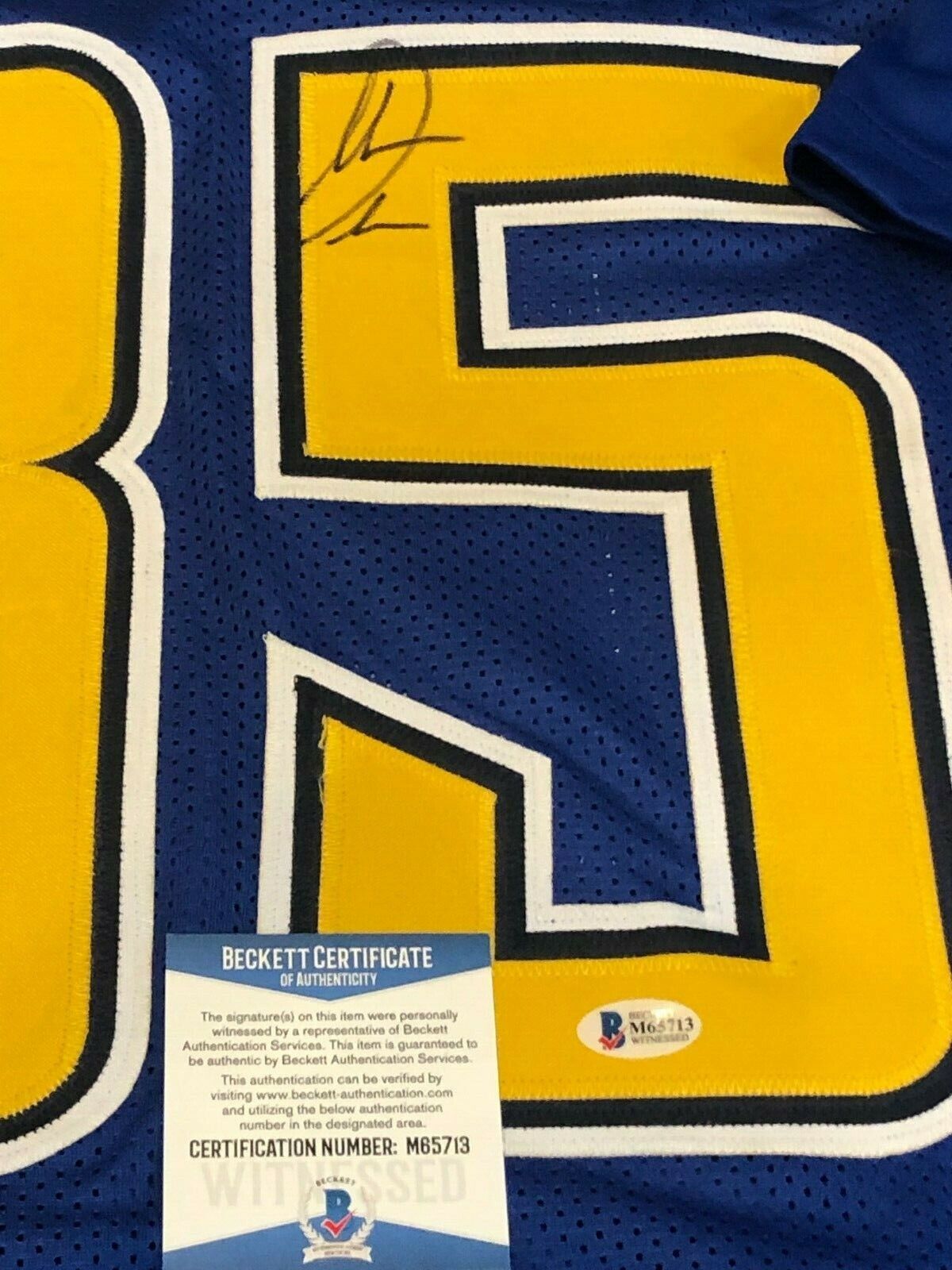 MVP Authentics L.A. Chargers Antonio Gates Autographed Signed Jersey Beckett Coa 134.10 sports jersey framing , jersey framing