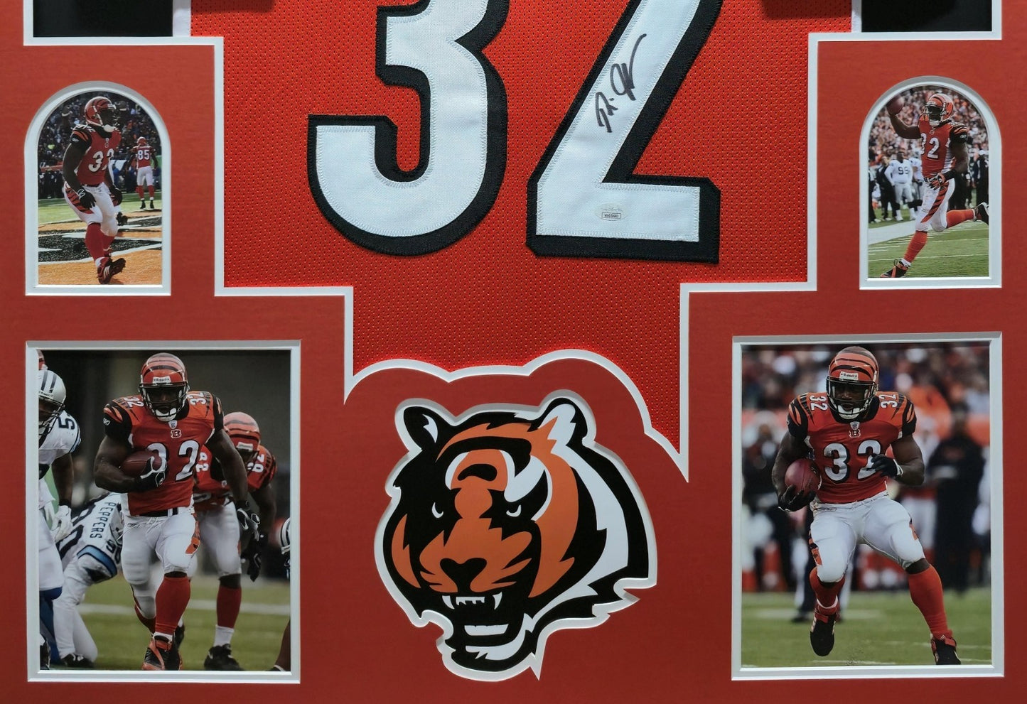 Framed Cincinnati Bengals Rudi Johnson Autographed Jersey Jsa Coa