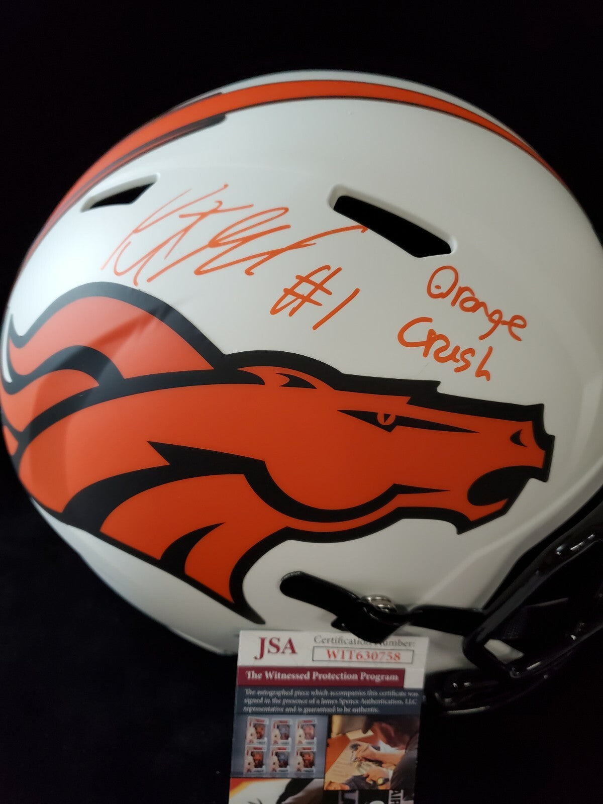 Denver Broncos Kj Hamler Autographed Inscribed Full Sz Lunar Rep Helmet Jsa Coa