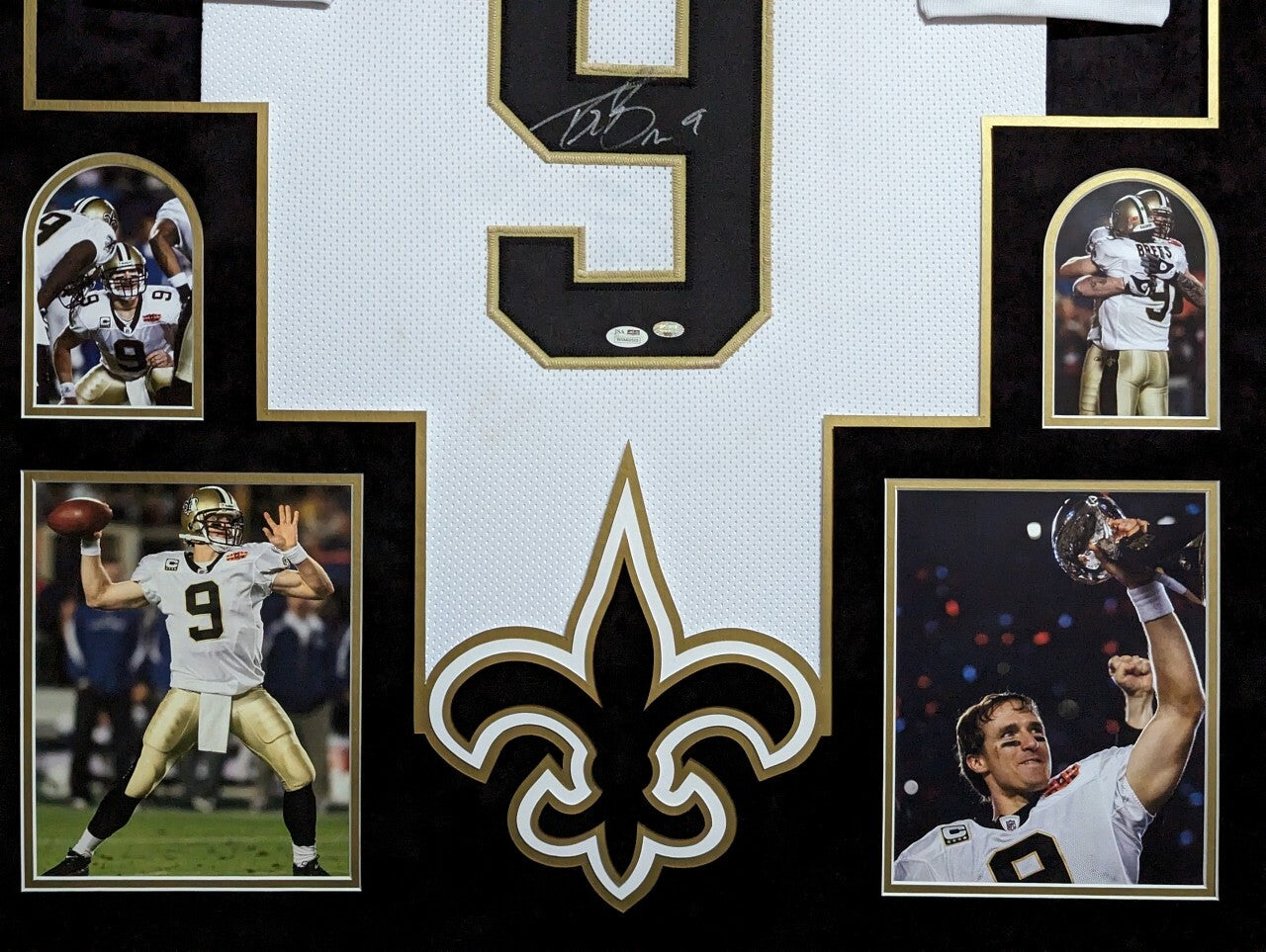 Framed In Suede New Orleans Saints Drew Brees Autographed Signed Jersey Jsa Coa
