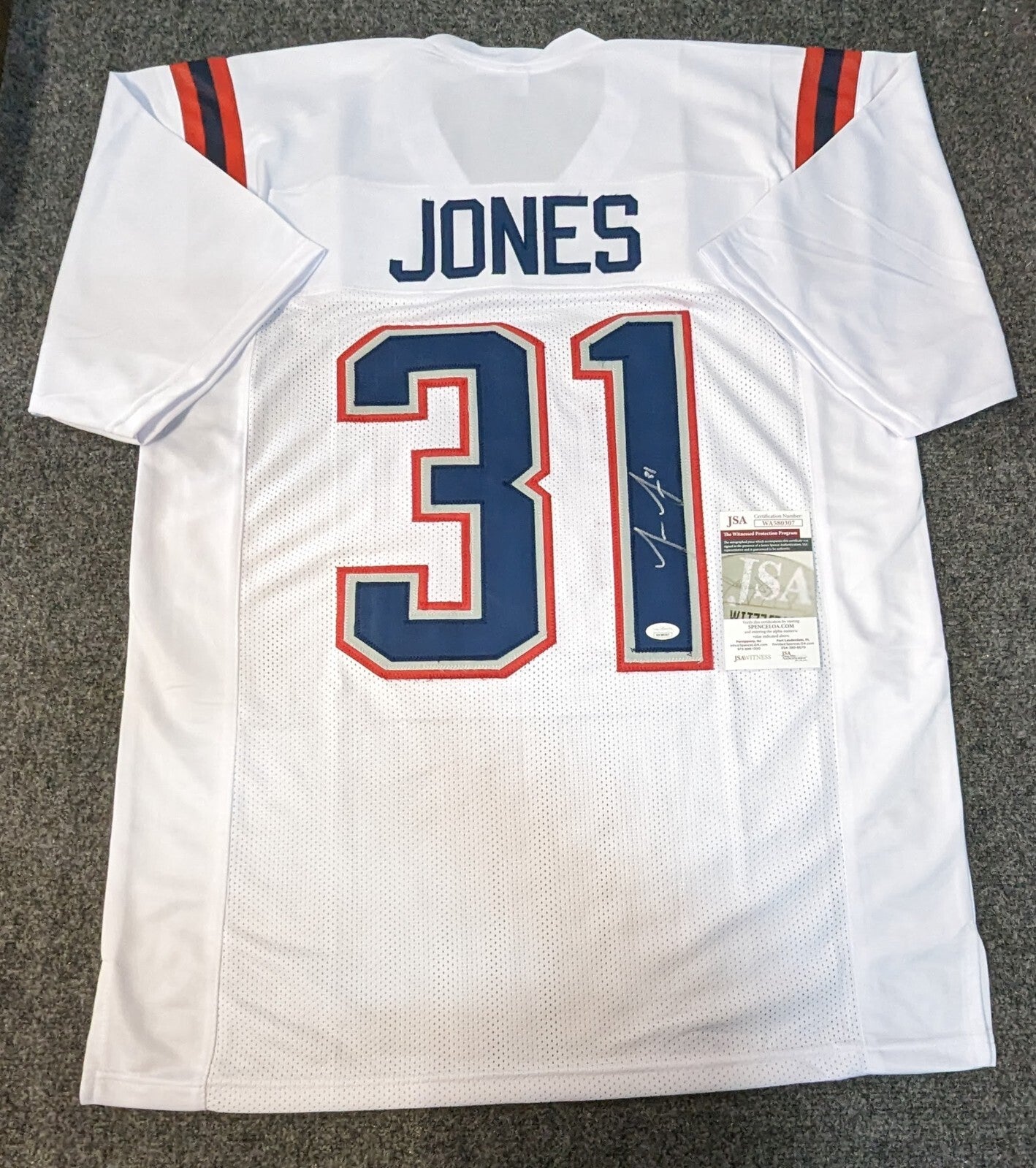 New England Patriots Jonathan Jones Autographed Signed Jersey Jsa Coa