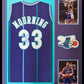 Framed Charlotte Hornets Alonzo Mourning Signed Jersey Jsa Coa