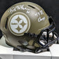 Pittsburgh Steelers Rocky Bleier Signed Inscribed Salute Mini Helmet Bas Holo