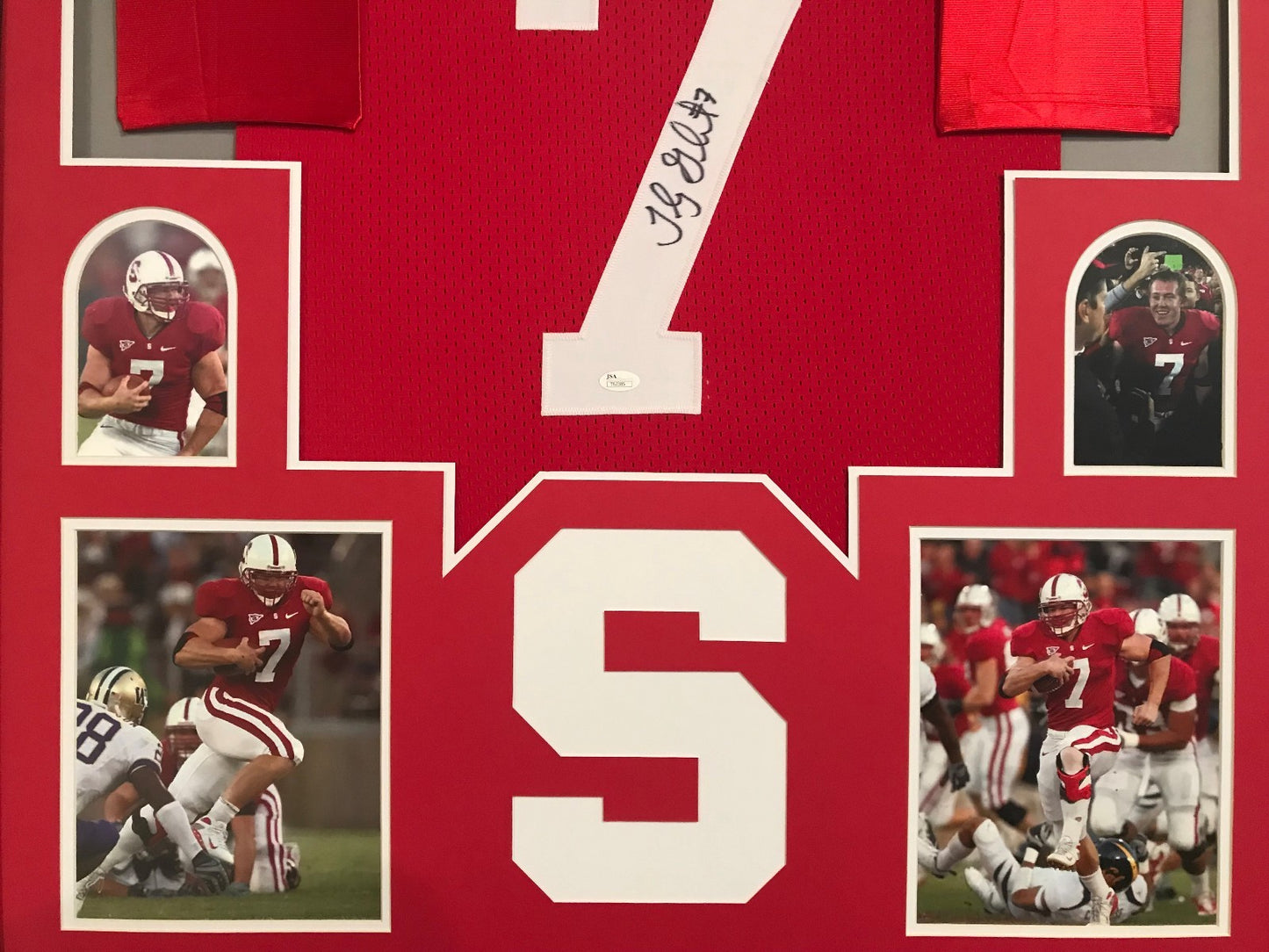 Framed Toby Gerhart Autographed Signed Stanford Cardinals Jersey Jsa Coa