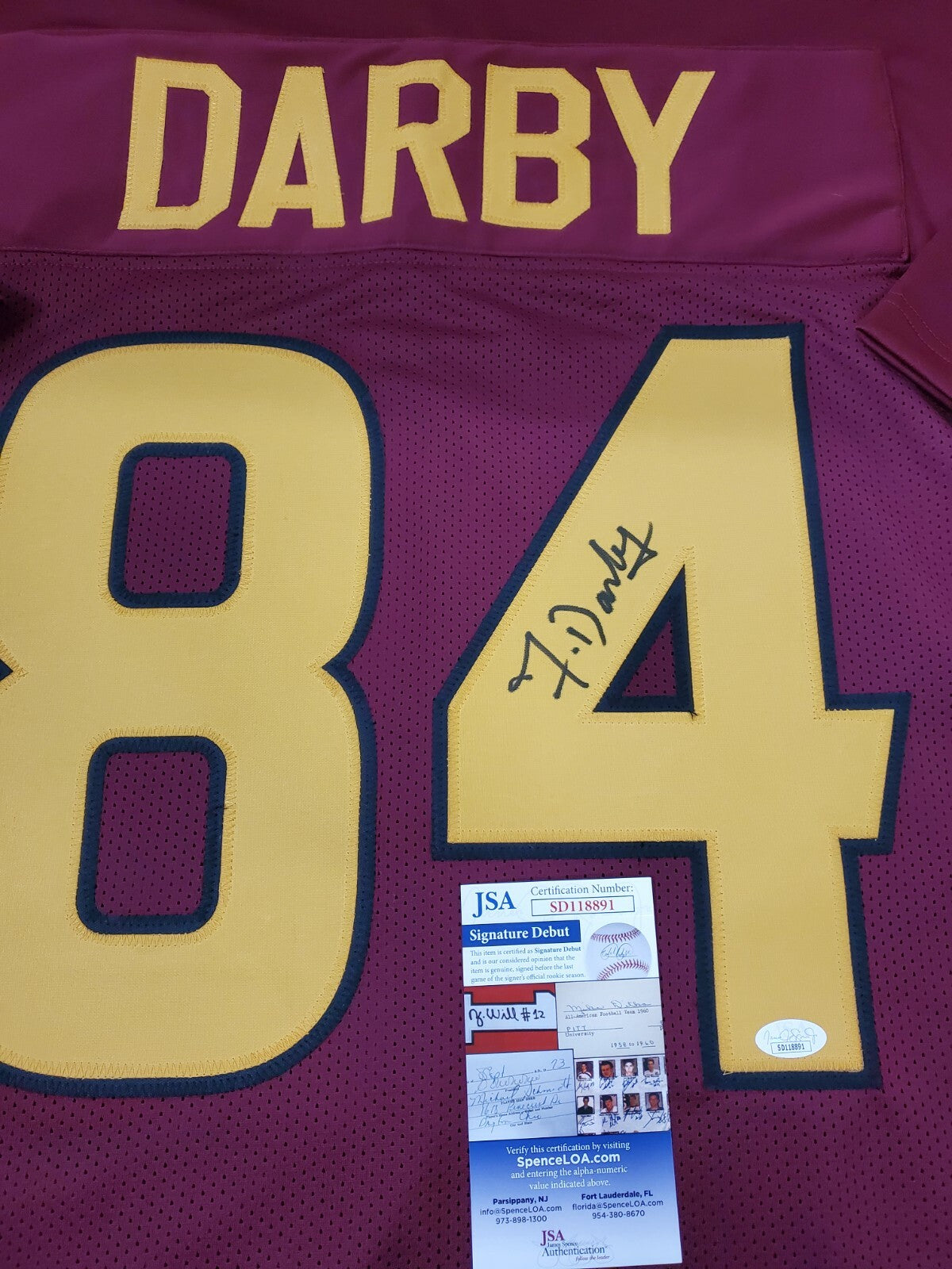 Arizona State Sun Devils Frank Darby Autographed Signed Jersey Jsa Coa