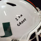 Greg Rousseau Signed Inscribed Miami Hurricanes Full Size Replica Helmet Jsa Coa