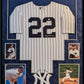 Framed Suede Roger Clemens Autographed Signed New York Yankees Jersey Psa Coa