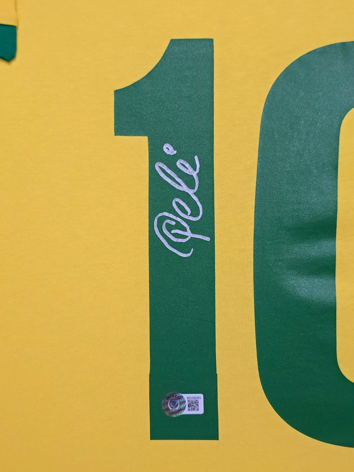 Framed Pele Autographed Signed Brazil Jersey Beckett Holo
