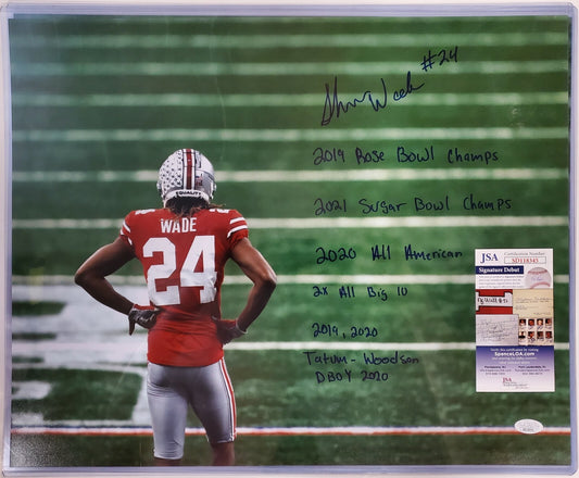 Ohio State Buckeyes Shaun Wade Autographed 5X Inscribed 16X20 Photo Jsa Coa