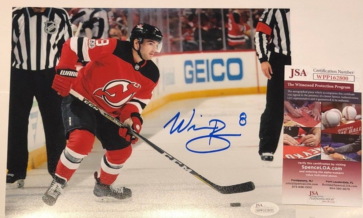 Will Butcher Autographed Signed New Jersey Devils 8X10 Photo Jsa Coa
