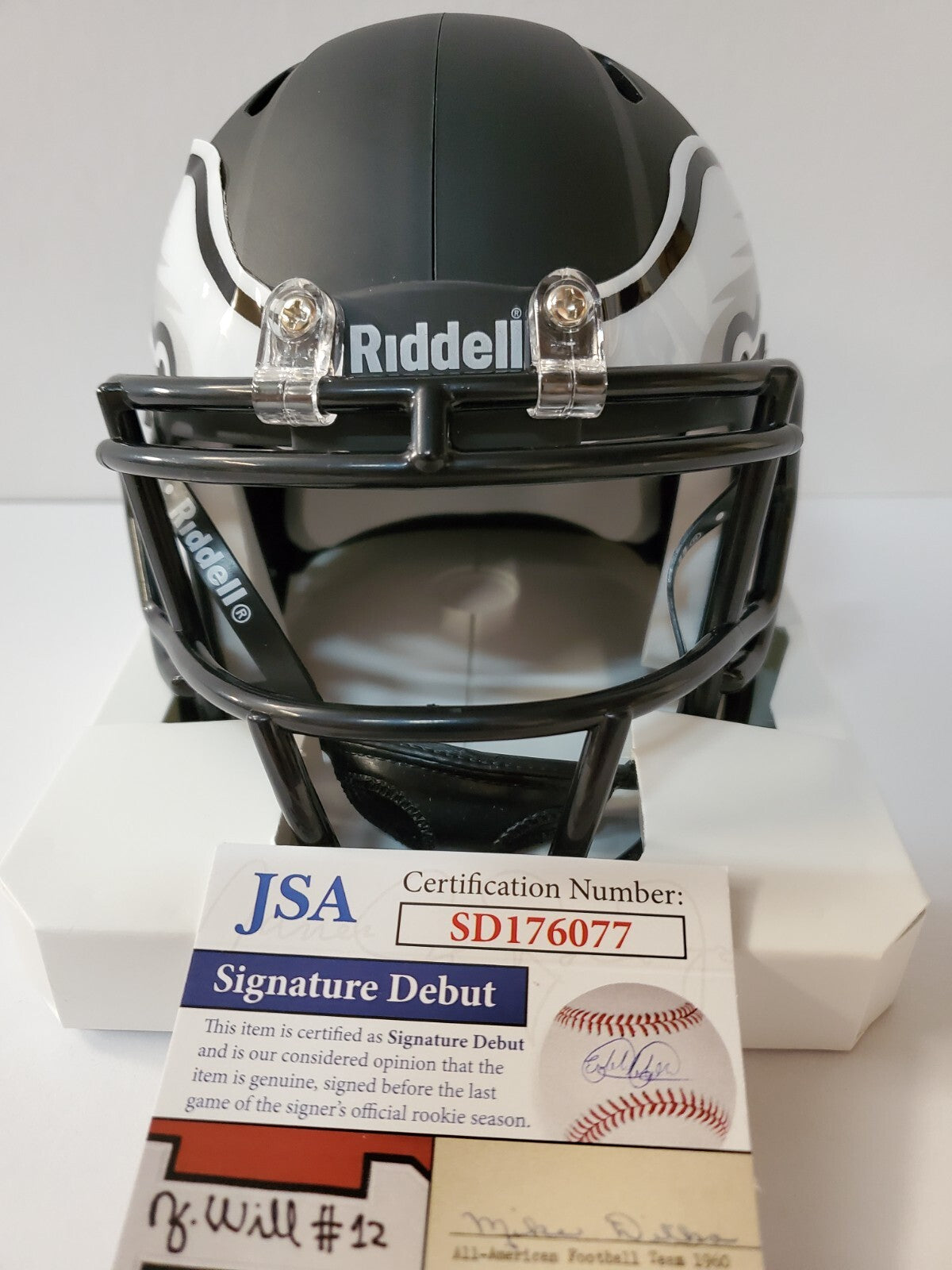 Philadelphia Eagles Nakobe Dean Autographed Signed Eclipse Mini Helmet Jsa Coa