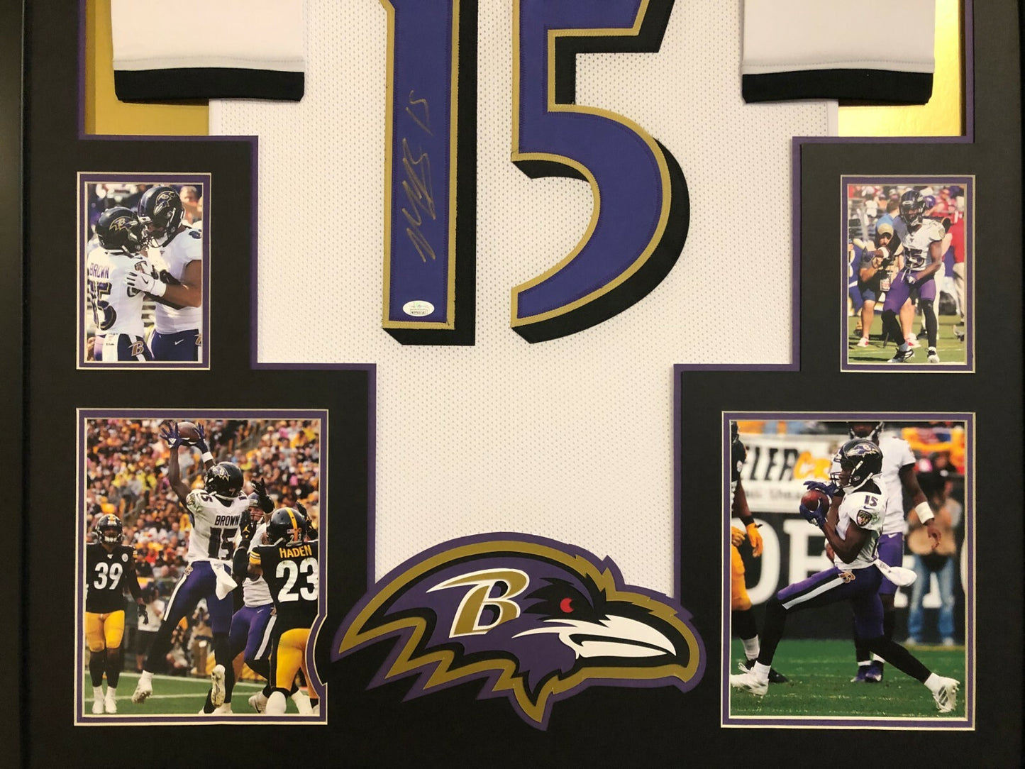 Framed Baltimore Ravens Marquise Brown Autographed Signed Jersey Jsa Coa