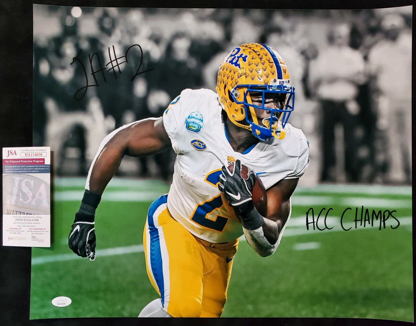 Pitt Panthers Israel "Izzy" Abanikanda  Signed Inscribed 16X20 Photo Jsa Coa