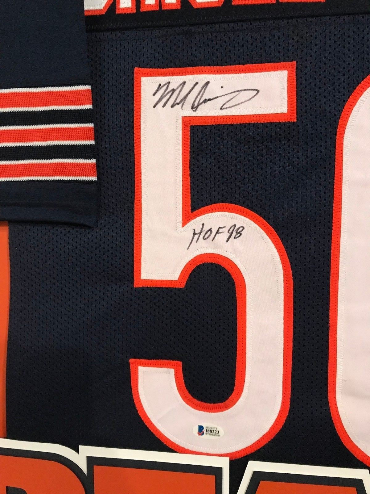 Framed Mike Singletary Autographed Signed Inscribed Chicago Bears Jersey Bas Coa
