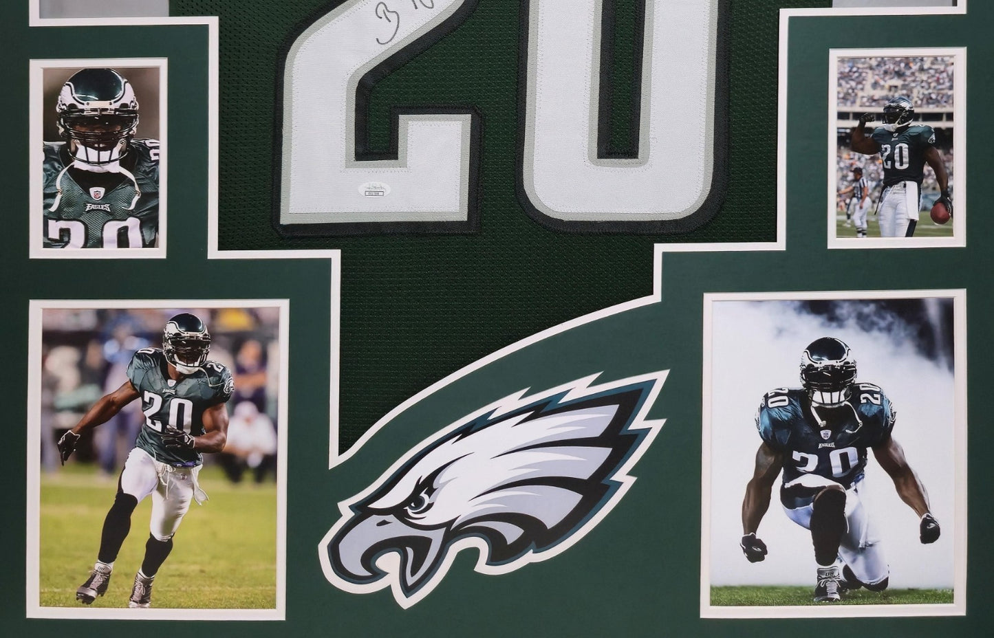 Framed Philadelphia Eagles Brian Dawkins Autographed Signed Jersey Jsa Coa