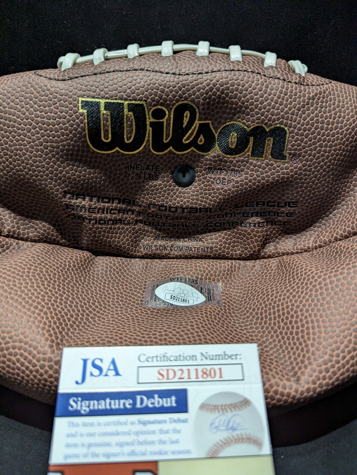 Carolina Panthers Jonathan Mingo Signed Nfl Football Jsa Coa