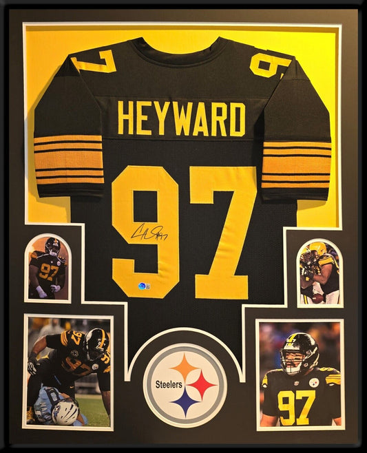 Framed Pittsburgh Steelers Cam Heyward Autographed Signed Jersey Beckett Holo
