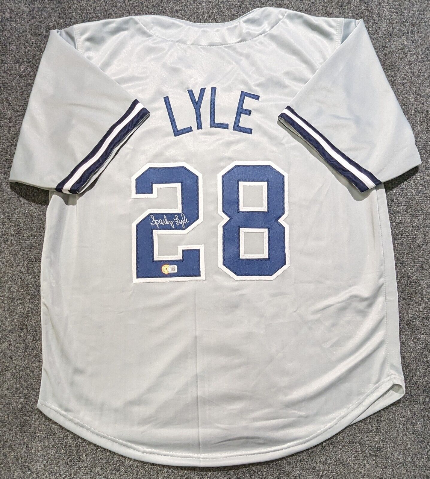 MVP Authentics New York Yankees Albert "Sparky" Lyle  Signed Custom Jersey Beckett Holo 81 sports jersey framing , jersey framing