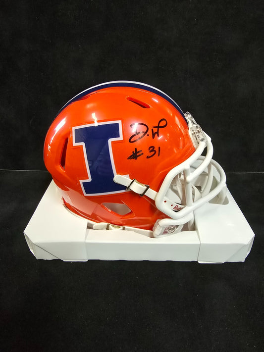 Illinois Fighting Illini Devon Witherspoon Autographed Mini Helmet Beckett Holo