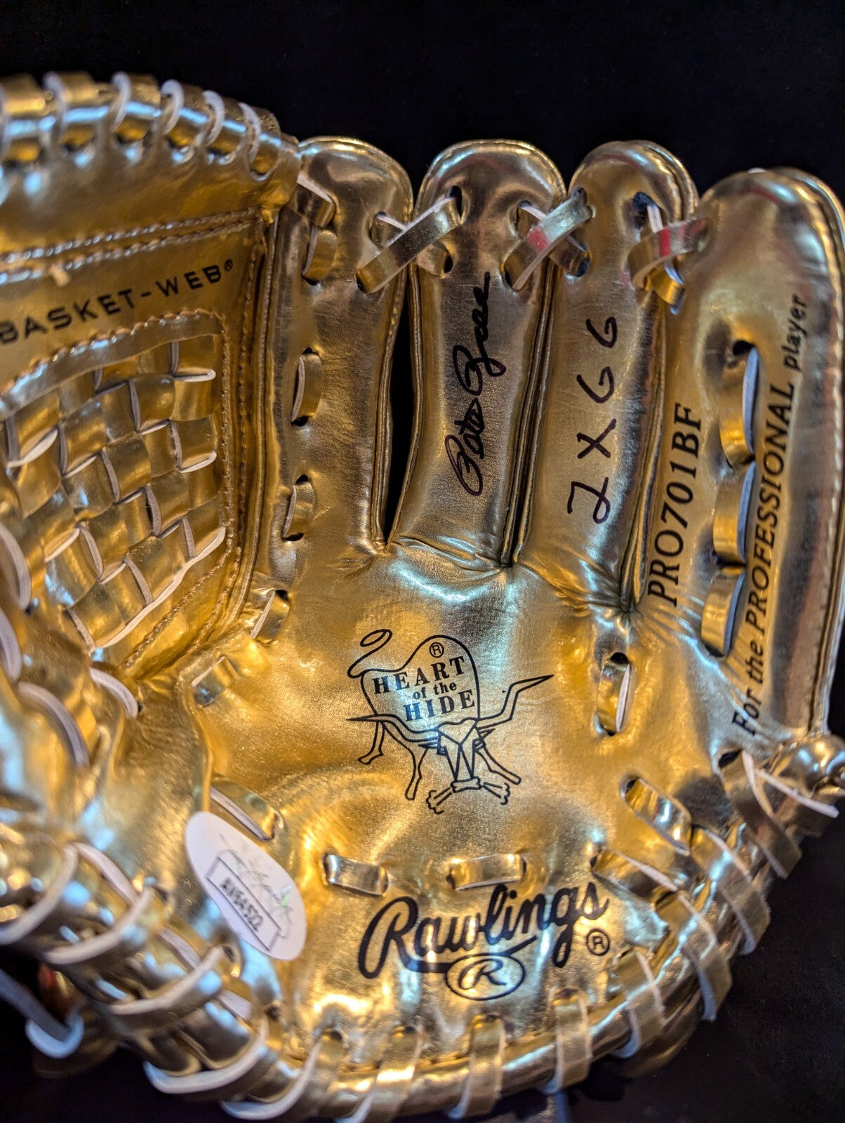 Cincinnati Reds Pete Rose Signed Inscribed 2Xgg Mini Gold Glove Jsa Coa
