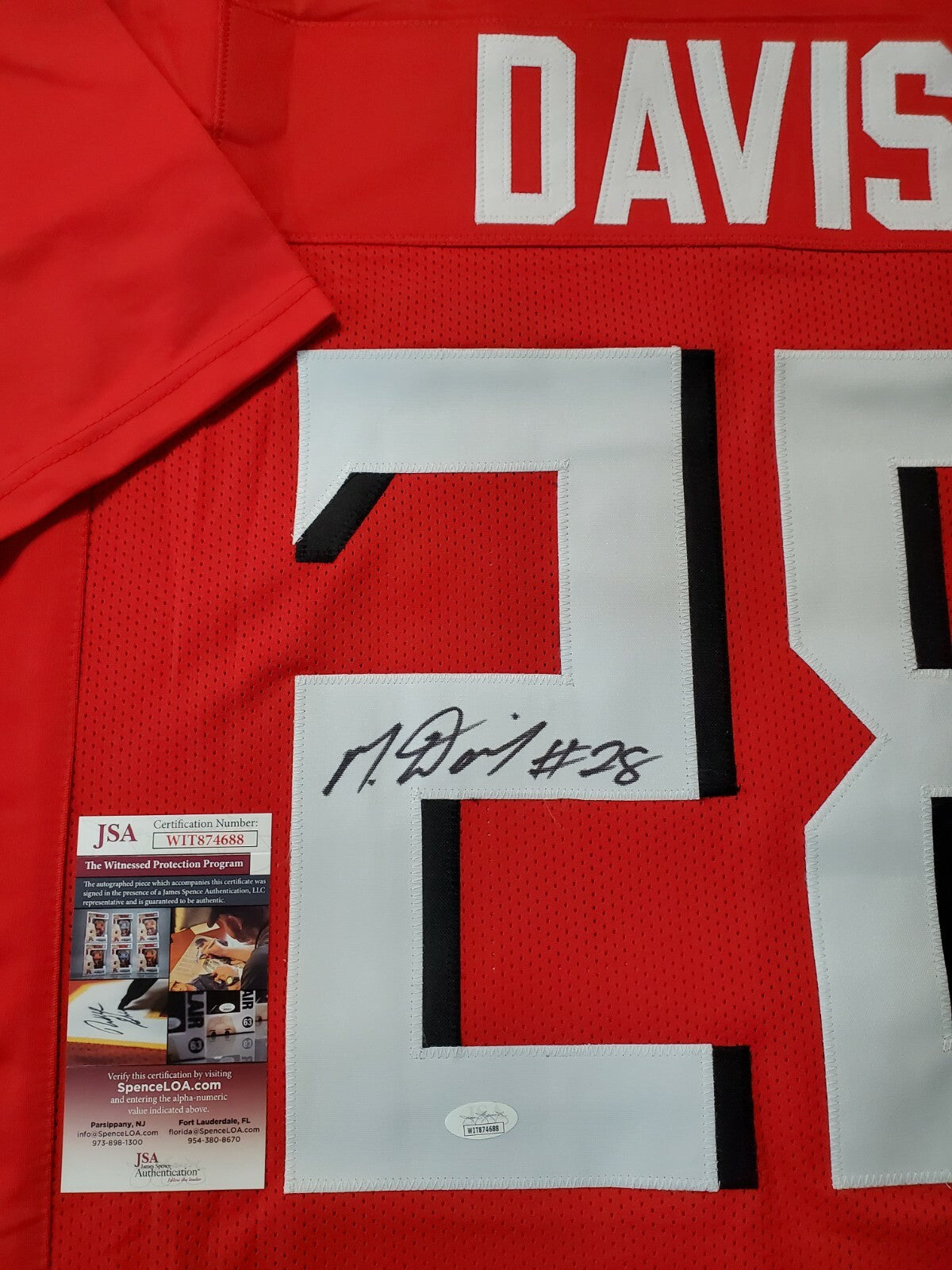 Atlanta Falcons Mike Davis Autographed Signed Jersey Jsa Coa