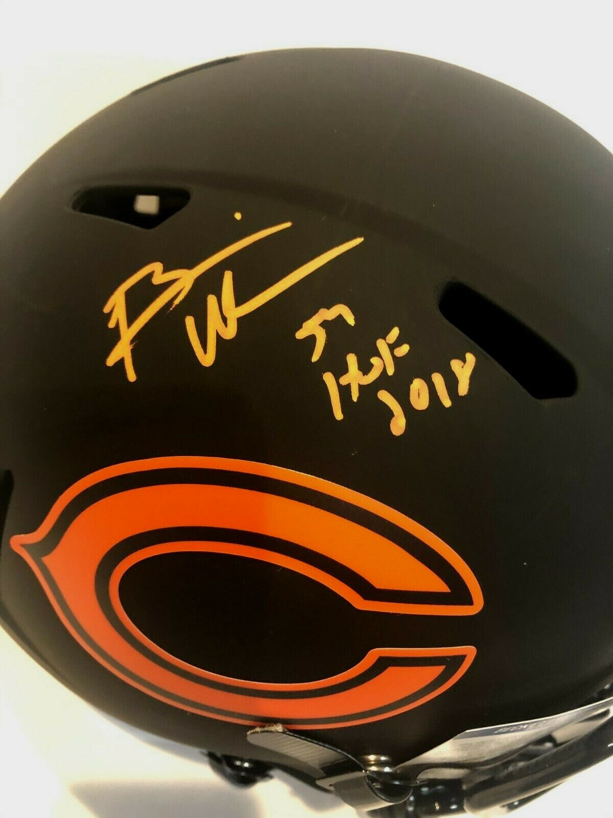 Brian Urlacher Signed Inscribed Bears Full Size Eclipse Replica Helmet Bas Coa