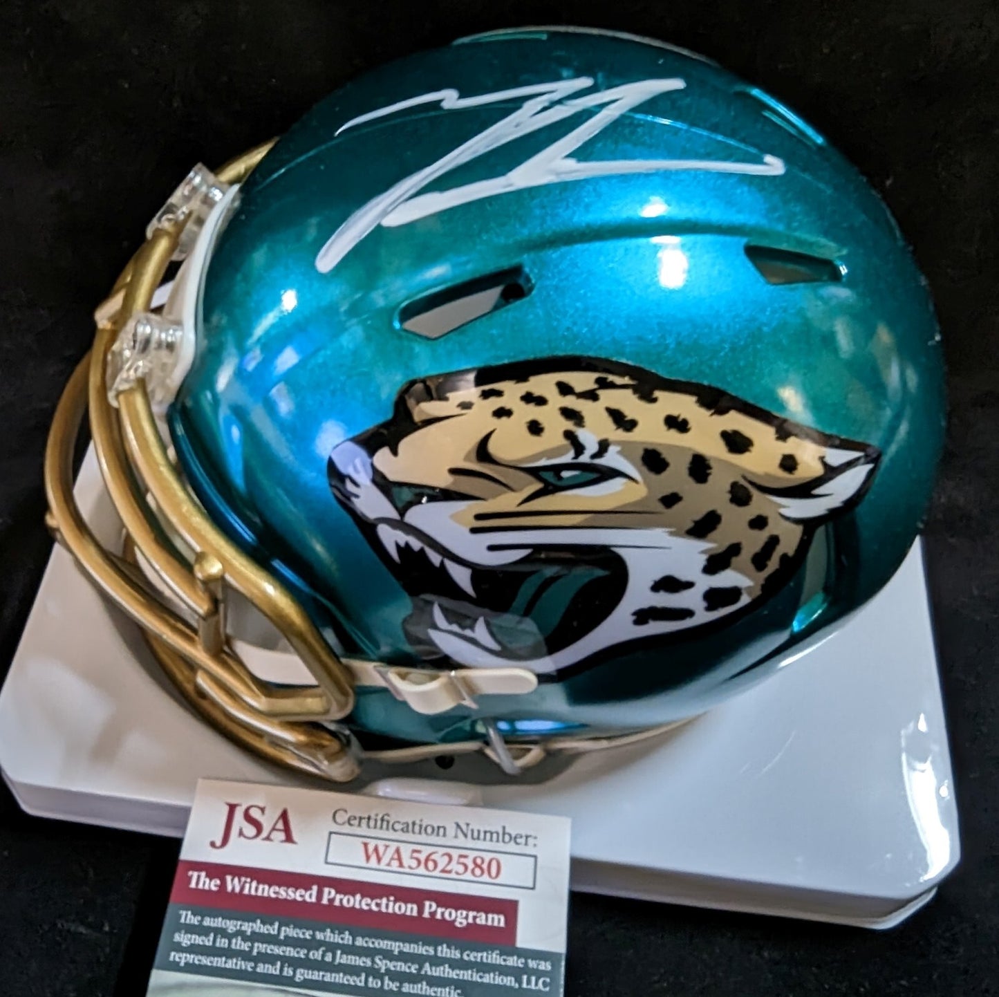 Jacksonville Jaguars Tyson Campbell Signed Flash Mini Helmet Jsa Coa