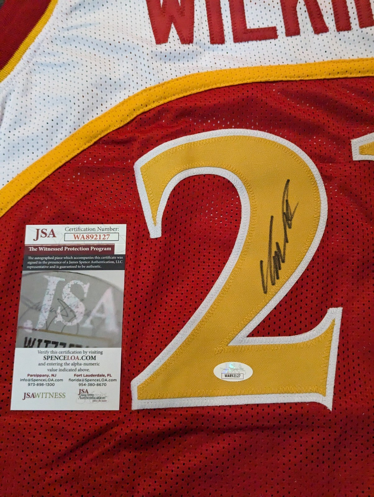 Atlanta Hawks Dominique Wilkins Autographed Signed Jersey Jsa Coa