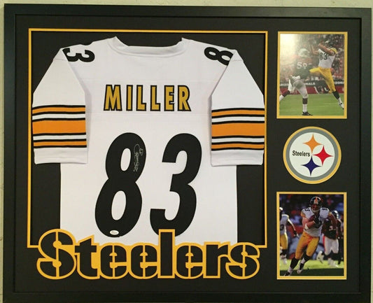 MVP Authentics Framed Heath Miller Autographed Signed Pittsburgh Steelers Jersey Jsa Coa 450 sports jersey framing , jersey framing