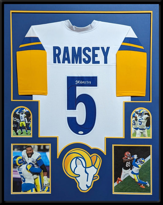 Framed Los Angeles Rams Jalen Ramsey Autographed Signed Jersey Jsa Coa