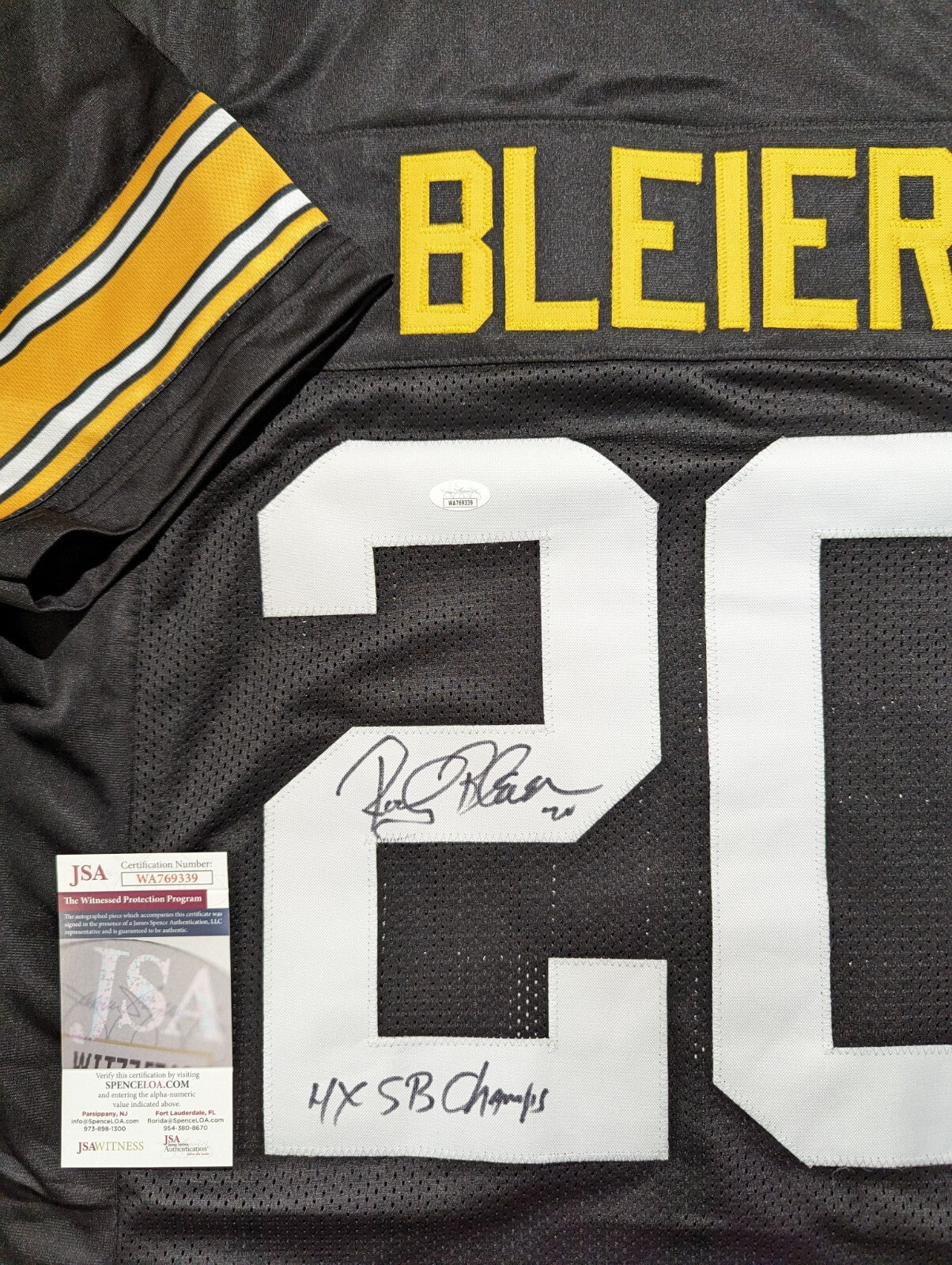 Pittsburgh Steelers Rocky Bleier Autographed Signed Incscribed Jersey Jsa Coa