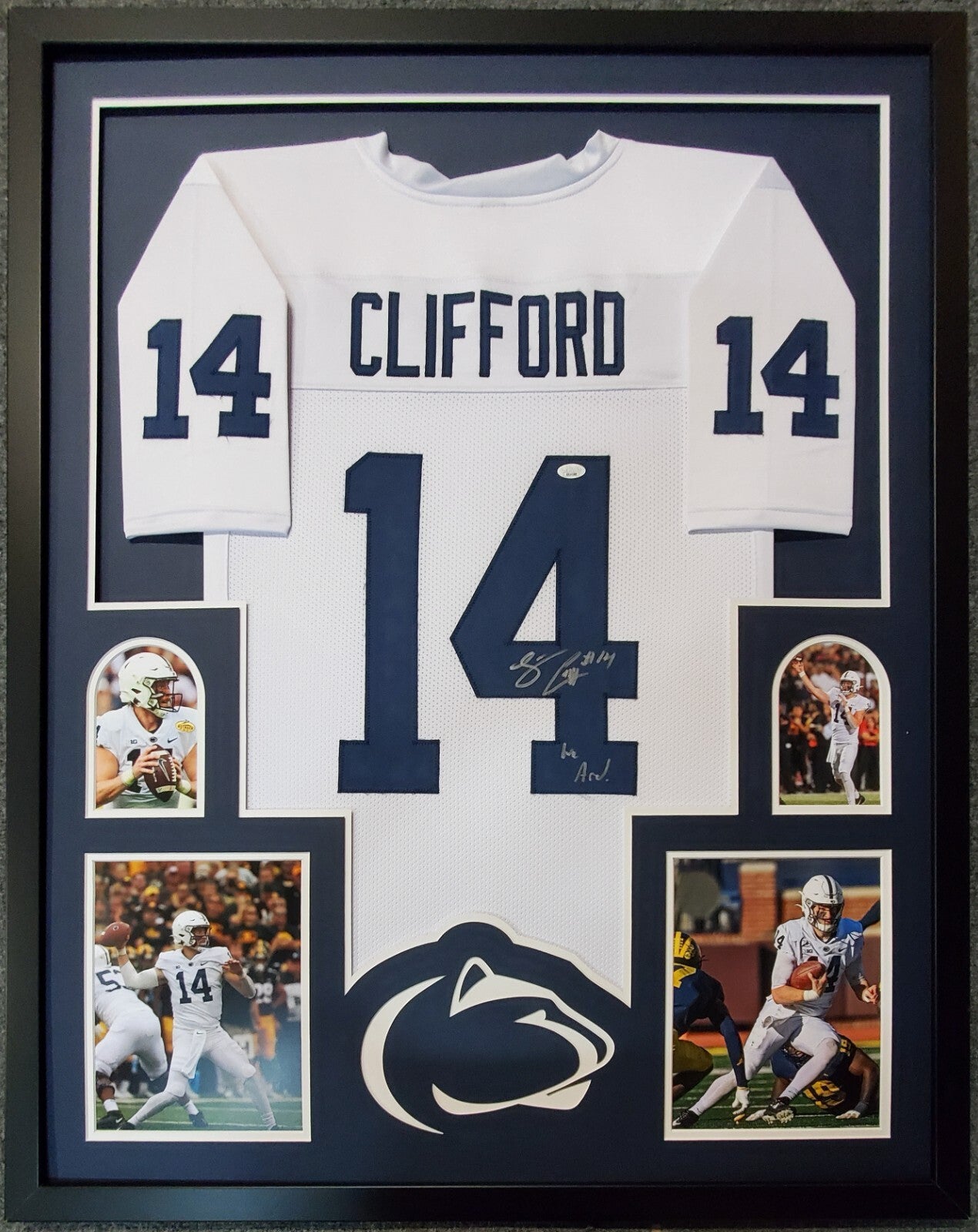 Framed Penn State Nittany Lions Sean Clifford Autographed Signed Jersey Jsa Coa